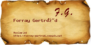 Forray Gertrúd névjegykártya